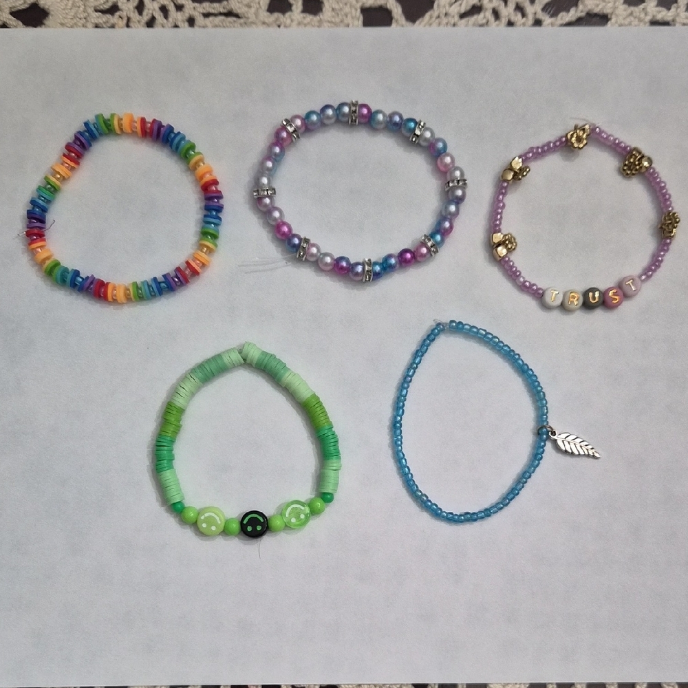 7in Colorful Beaded Bracelet Set